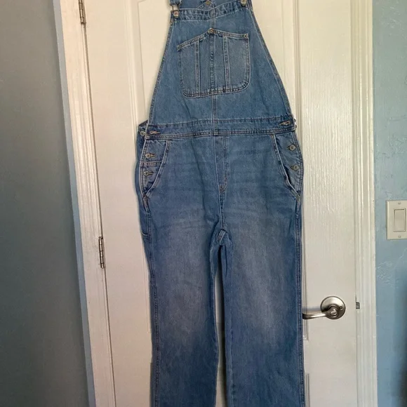 Old Navy Light Blue Denim Overalls large/14 - Picture 1 of 11